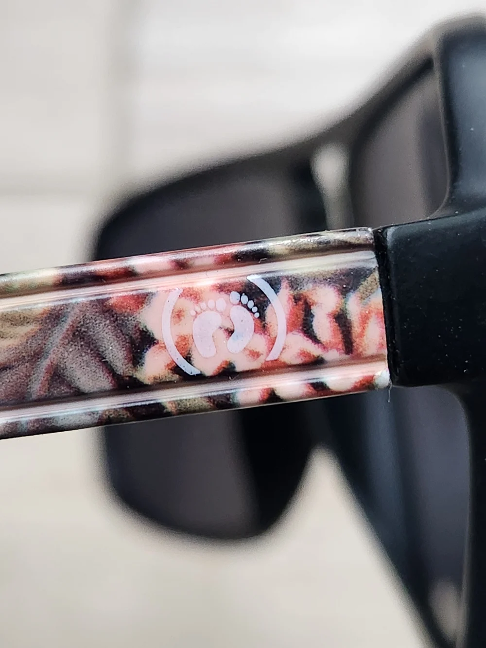 Women's Black Sunglasses with Pink Floral Temples